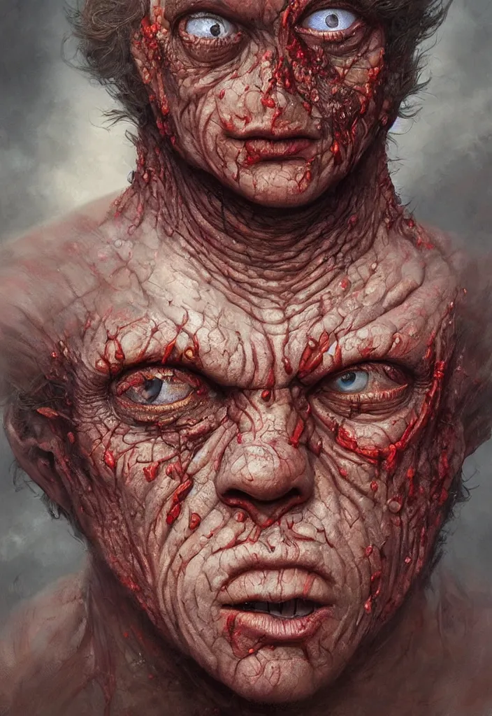 Image similar to john c reilly with reptile eyes, red skin. intricate, elegant, highly detailed, centered, digital painting, artstation, concept art, smooth, sharp focus, illustration, artgerm, tomasz alen kopera, peter mohrbacher, donato giancola, joseph christian leyendecker, wlop, frank frazetta