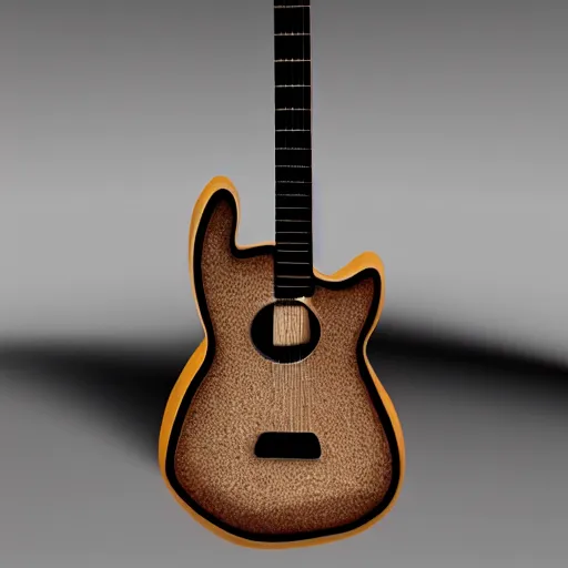 Image similar to A 3d model of a guitar by Leticia Gillett