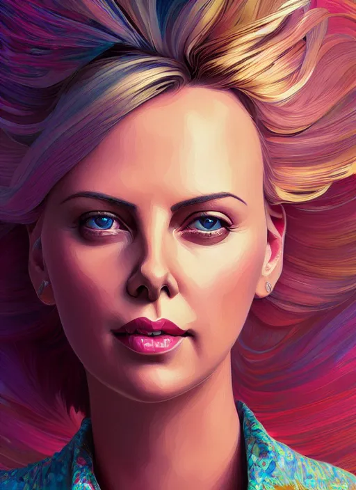 Prompt: charlize theron as a barbie doll, path traced, highly detailed, high quality, digital painting, alena aenami, lilia alvarado, shinji aramaki, karol bak, alphonse mucha, tom bagshaw