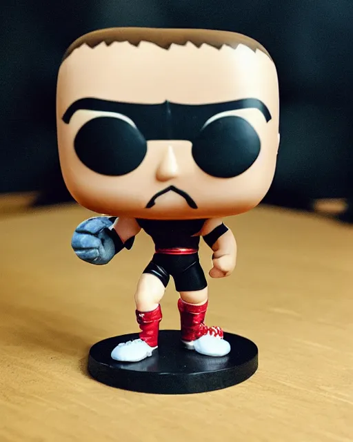 Image similar to A wrestler Funko Pop. Photographic, photography