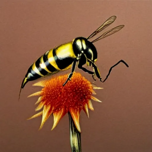 Prompt: inhaling wasps painful hyperrealism