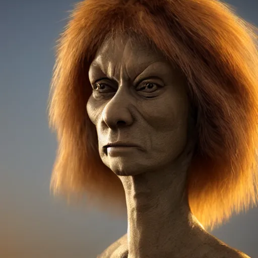 Prompt: Marjorie Taylor Green as a cavewoman, ultra detailed, 8k resolution, ultrarealistic