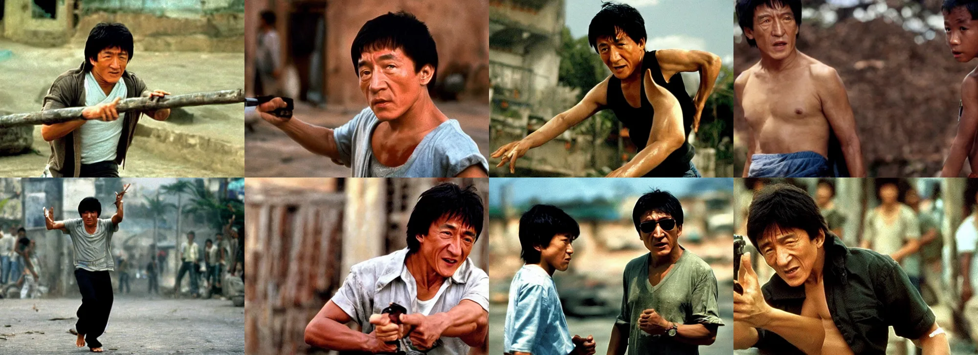 Prompt: a film still of jackie chan as ze pequeno in city of god, cidade de deus ( 2 0 0 2 )