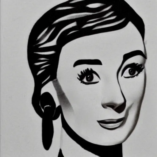 Image similar to realistic cubist audrey hepburn