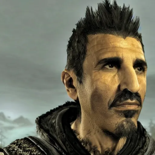 Prompt: Serj Tankian in skyrim