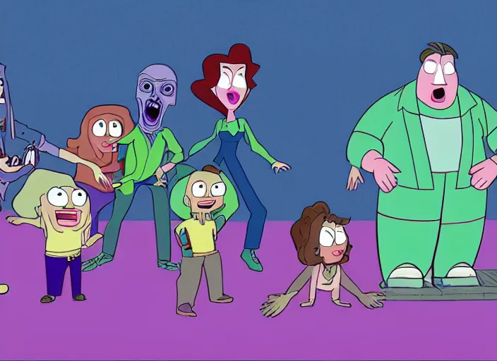 Image similar to still from animated horror movie, animated movie shot, in style of steve universe