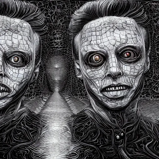 Image similar to elon musk scariest horror nightmare by junji ito, digital art, deepdream cosmic, 3 d high definition, trending on artstation, photorealistic, high resolution, 8 k, octane, hyper detailed, trending on deviantart insane details, intricate, elite, ornate, elegant trend, highly detailed and intricate, sharp focus, photography, unreal engine