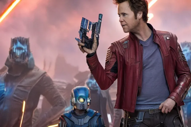 Image similar to james gunn as star - lord from guardians of the galaxy ( 2 0 1 4 ), cinematography