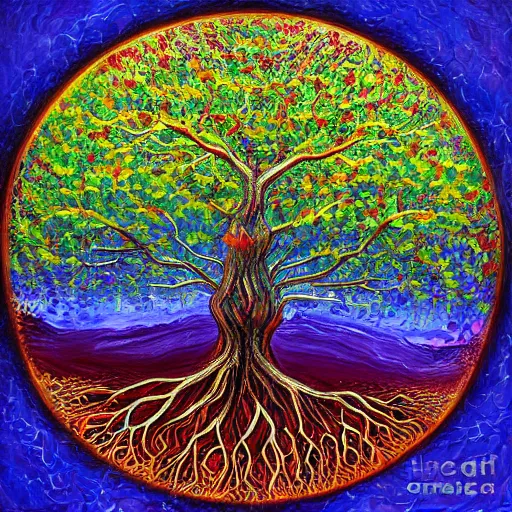 Prompt: tree of life 8 k 3 d 8 k resolution detailed painting maximalist