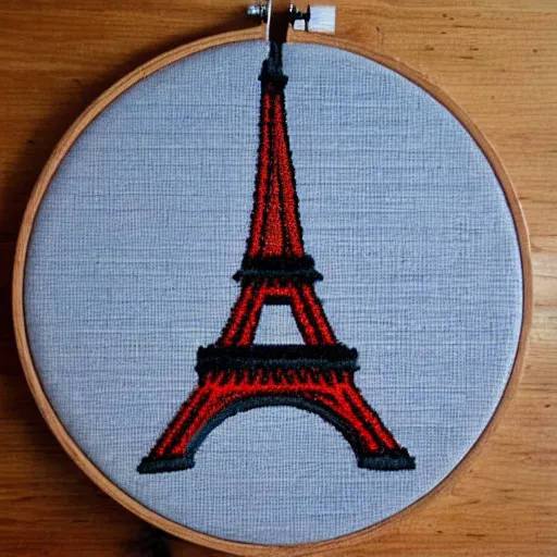 Image similar to eiffel tower embroidery,