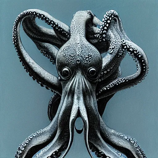 Prompt: logo profile photo of an octopus by! beksinski!, mc escher tessellation, artstation, fantasy artwork