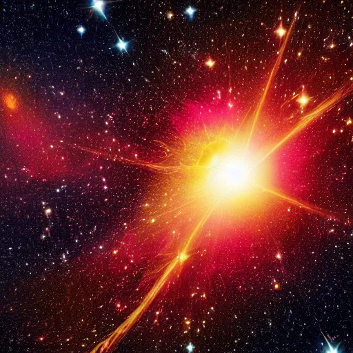 Prompt: a cosmic explosion of a distant star cosmos ultra high definition