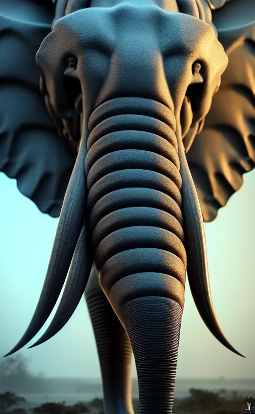 Prompt: hyper realistic and higly detailed photo of a mech elephant. intricate, wiring, electronic componentsss, color diodes. volumetric light. professional digital art, lotr style, extremly detailed, trending on artstation, stuning, octane render, unreal engine 5, 8 k rendering.