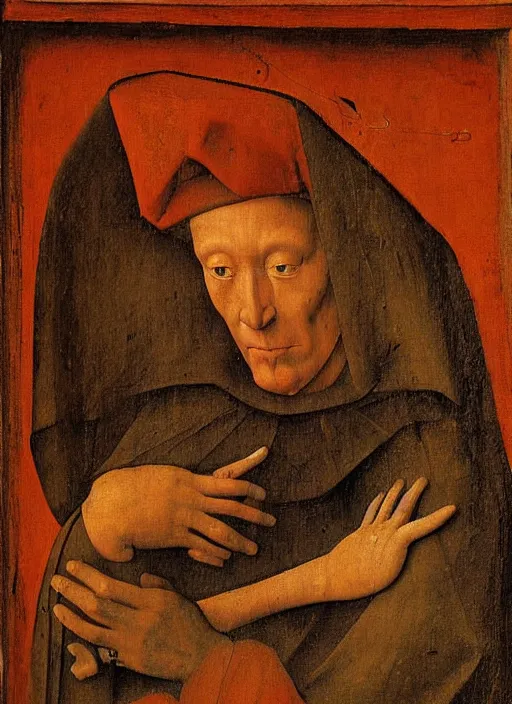 Image similar to red sand watch, Medieval painting by Jan van Eyck, Hieronymus Bosch, Florence