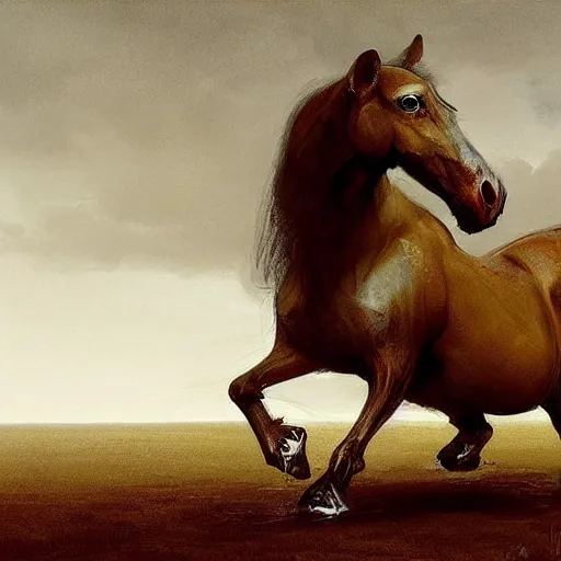 Image similar to hybrid of mouse and horse, half horse - half mouse, digital art fantasy art, art by george stubbs, jakub rozalski