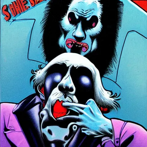 Image similar to blue skunk by richard corben style