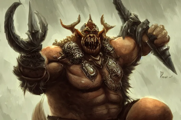 Image similar to orc, world of warcraft, trending on art station, fantasy, smooth