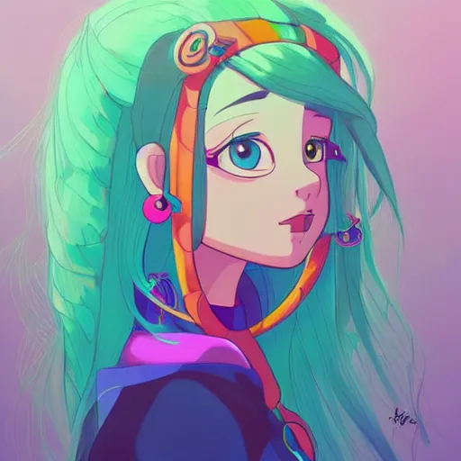 Image similar to a beautiful female disney styled character, ultra detailed, sunrise, portrait, hyper colorful, super coherent, symmetry, trending on artstation, by studio ghibli