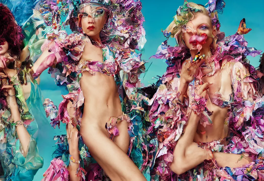 Prompt: fashion editorial photograph by David Lachapelle. highly detailed. 8k. depth of field. photography