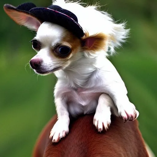 Image similar to chihuahua riding a horse