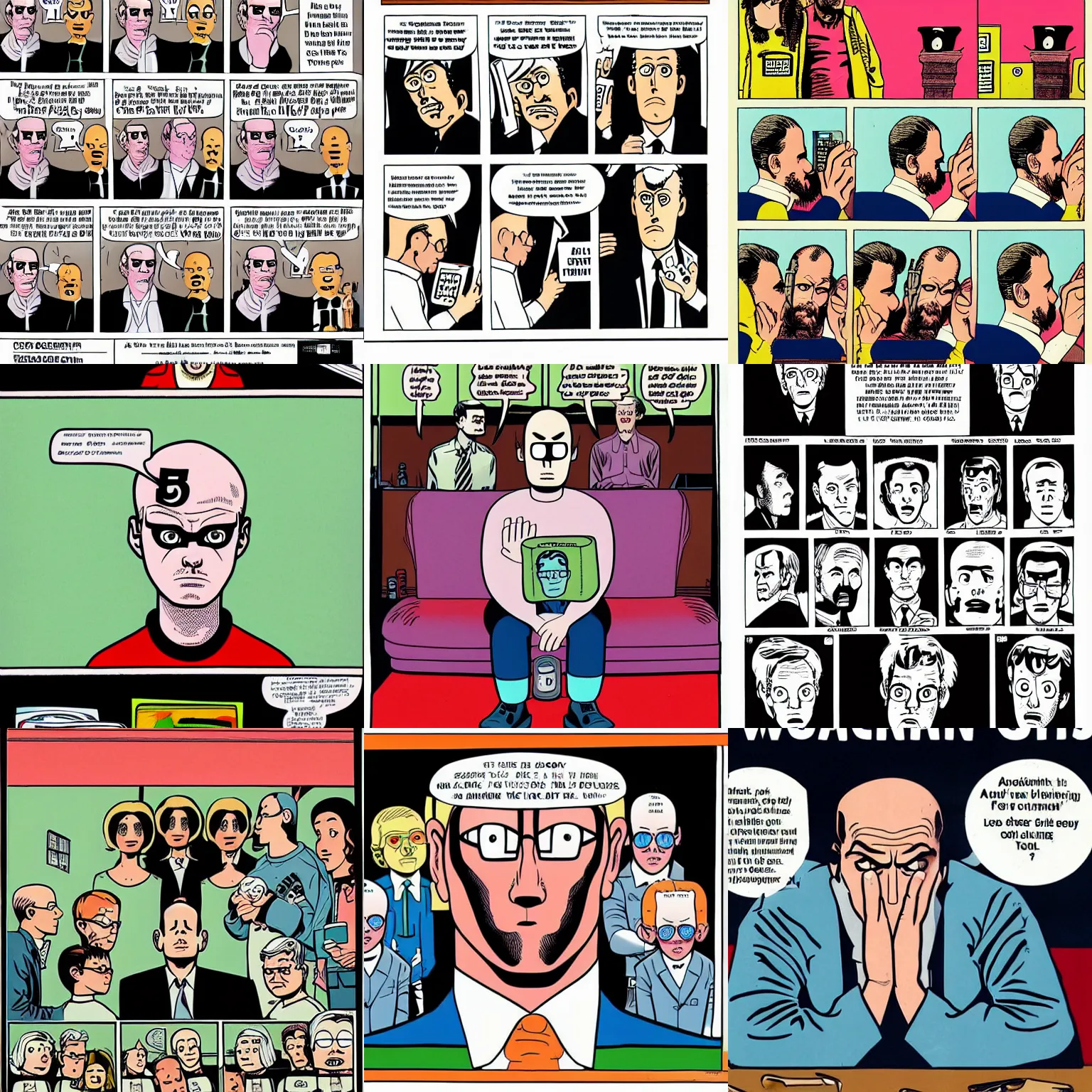 Prompt: a sad, worried guy by daniel clowes
