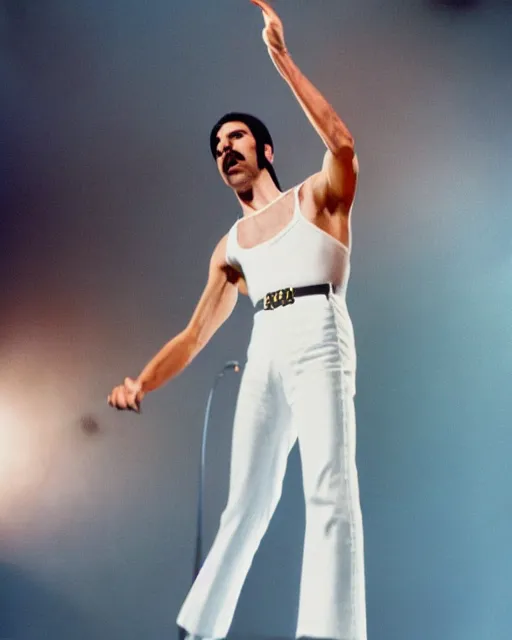 Image similar to clean white pristine minimalist volumetric Freddie Mercury by Jules Julien