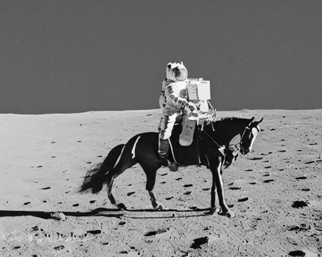 Image similar to photograph of an astronaut riding a horse on the moon