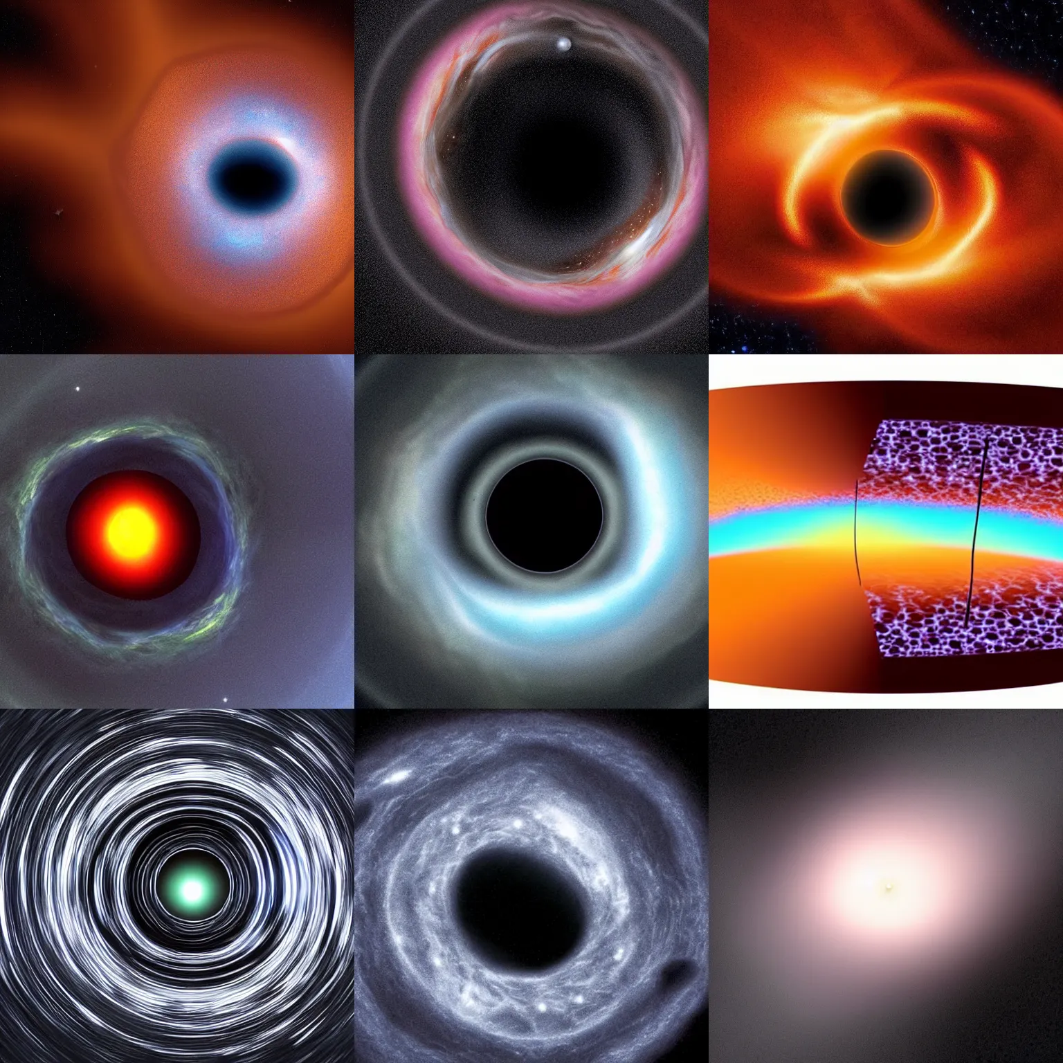 Prompt: what does the inside of a black hole look like?