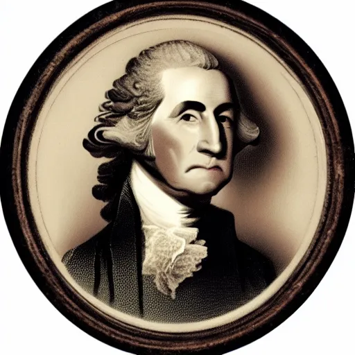 Image similar to George Washington’s head attached to a washing machine