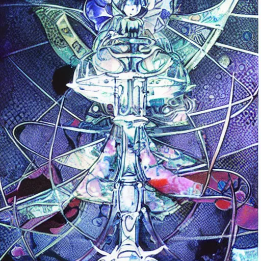 Image similar to abstract. balance. scales of justice. by yoshitaka amano.