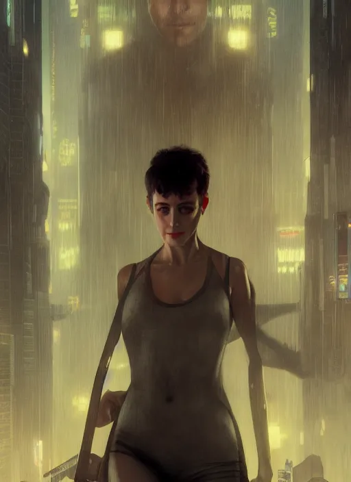 Image similar to movie poster, blade runner, sean young, octane render, highly detailed, digital painting, artstation, concept art, smooth, sharp focus, illustration, art by artgerm and greg rutkowski and alphonse mucha and william - adolphe bouguereau