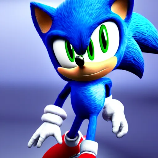 Image similar to A photo realistic image of sonic the hedgehog in a Spiderman costume, HQ, 4k