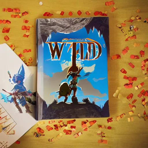 Prompt: Children's pop-up book of Breath of the Wild. Photography.