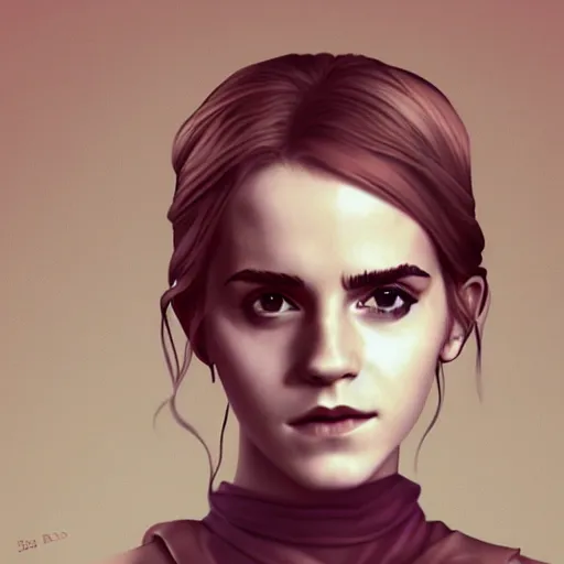 Image similar to Emma Watson in the style of Na Honjaman Rebeleop, by Jang-Sung Rak (aka Dubu), epic artwork, vector art, digital art, trending on Artstation