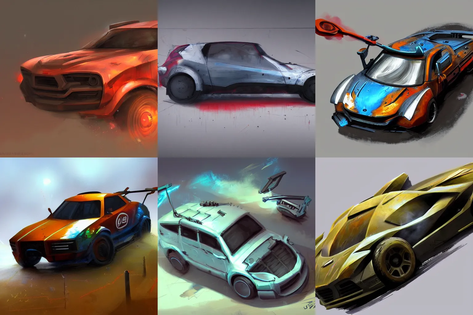 Prompt: a concept art of a vehicle, spray painting, artstation