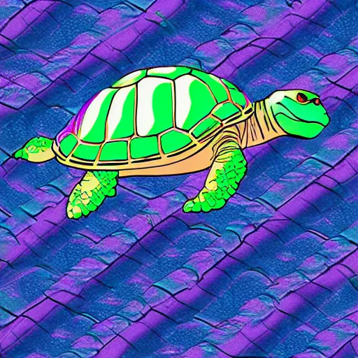 Image similar to vapor wave turtle