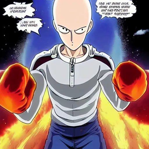 saitama, garou, and cosmic garou (one-punch man) drawn by kanggereo_defansa