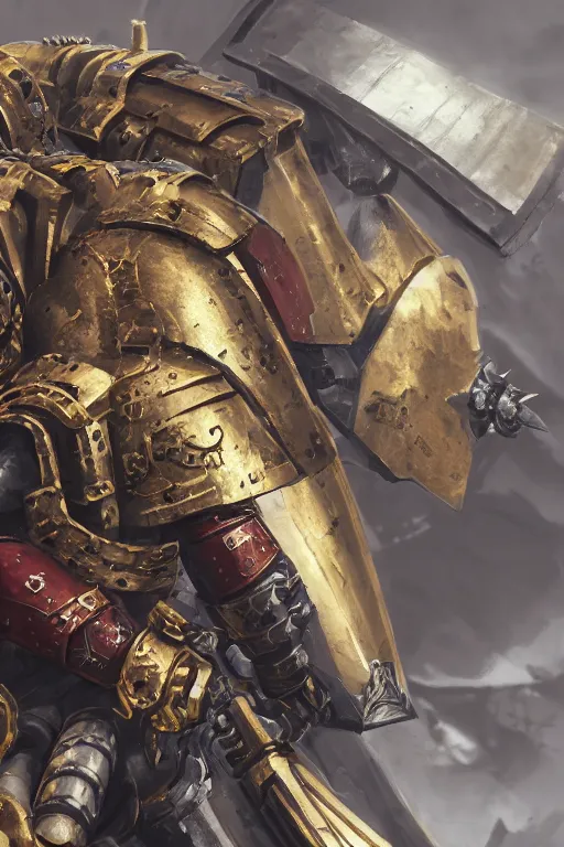 Image similar to armor portrait heros warhammer 4 0 k horus heresy fanart - the primarchs emperor by johannes helgeson animated with vfx concept artist & illustrator global illumination ray tracing hdr fanart arstation zbrush central hardmesh 8 k octane renderer comics stylized