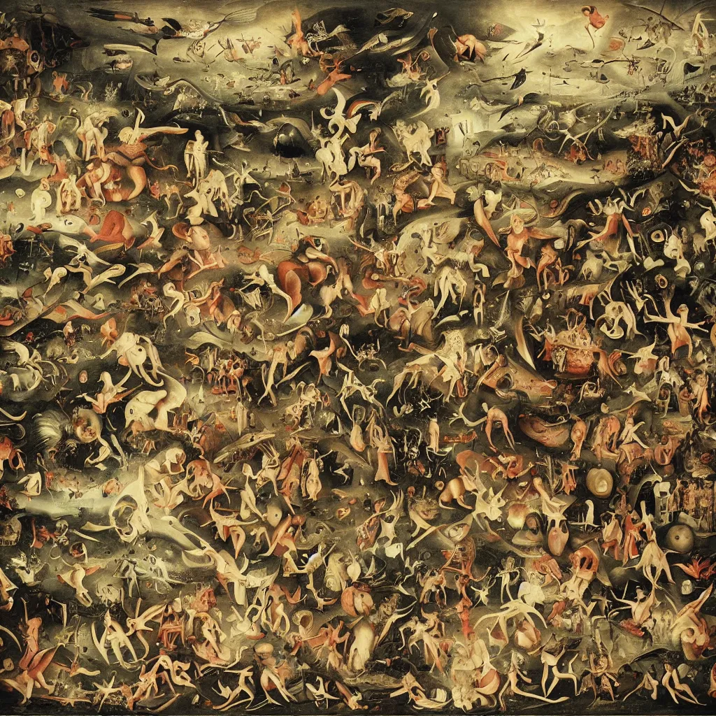 Image similar to war in heaven by heirnonymus Bosch