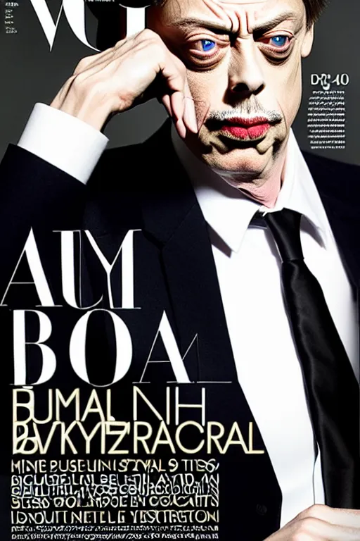 Prompt: extremely beautiful steve buscemi dressed as james bond, symmetrical, cinematic, elegant, luxury, real photography, 4 k, ultra hd, vogue journal cover