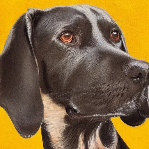 Image similar to a detailed portrait of a kind dog