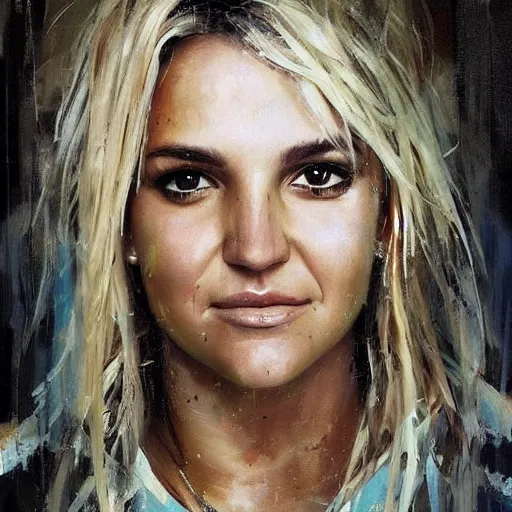 Prompt: jamie lynn spears and britney spears morphed together, hybrid, jeremy mann painting