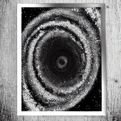 Image similar to black and white illustration spiral galaxy print