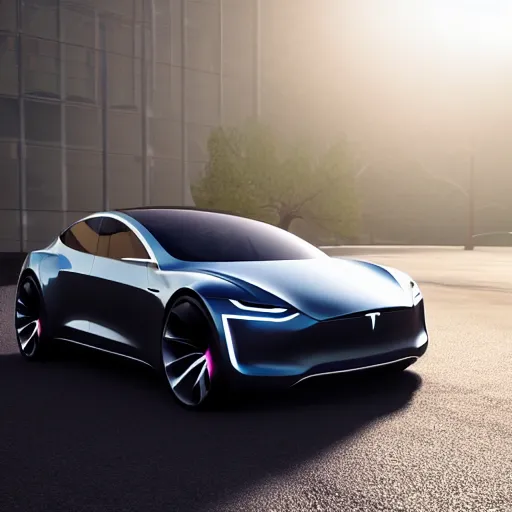 Prompt: tesla car concept in 2050s, unreal engine 8k