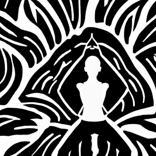 Image similar to black and white corporate logo female silhouette yoga pose