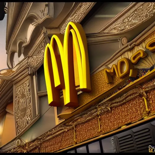 Image similar to mcdonalds, digital art, cosmic, 3 d high definition, trending on art station, photorealistic, high resolution, 8 k, octane, hyper detailed, insane details, intricate, elite, ornate, elegant trend, highly detailed and intricate, sharp focus, photography, unreal engine