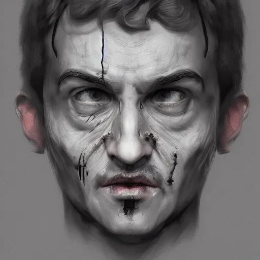 Prompt: portrait of an intellectual zombie in the style of stefan kostic, artstation, concept art, realistic photo