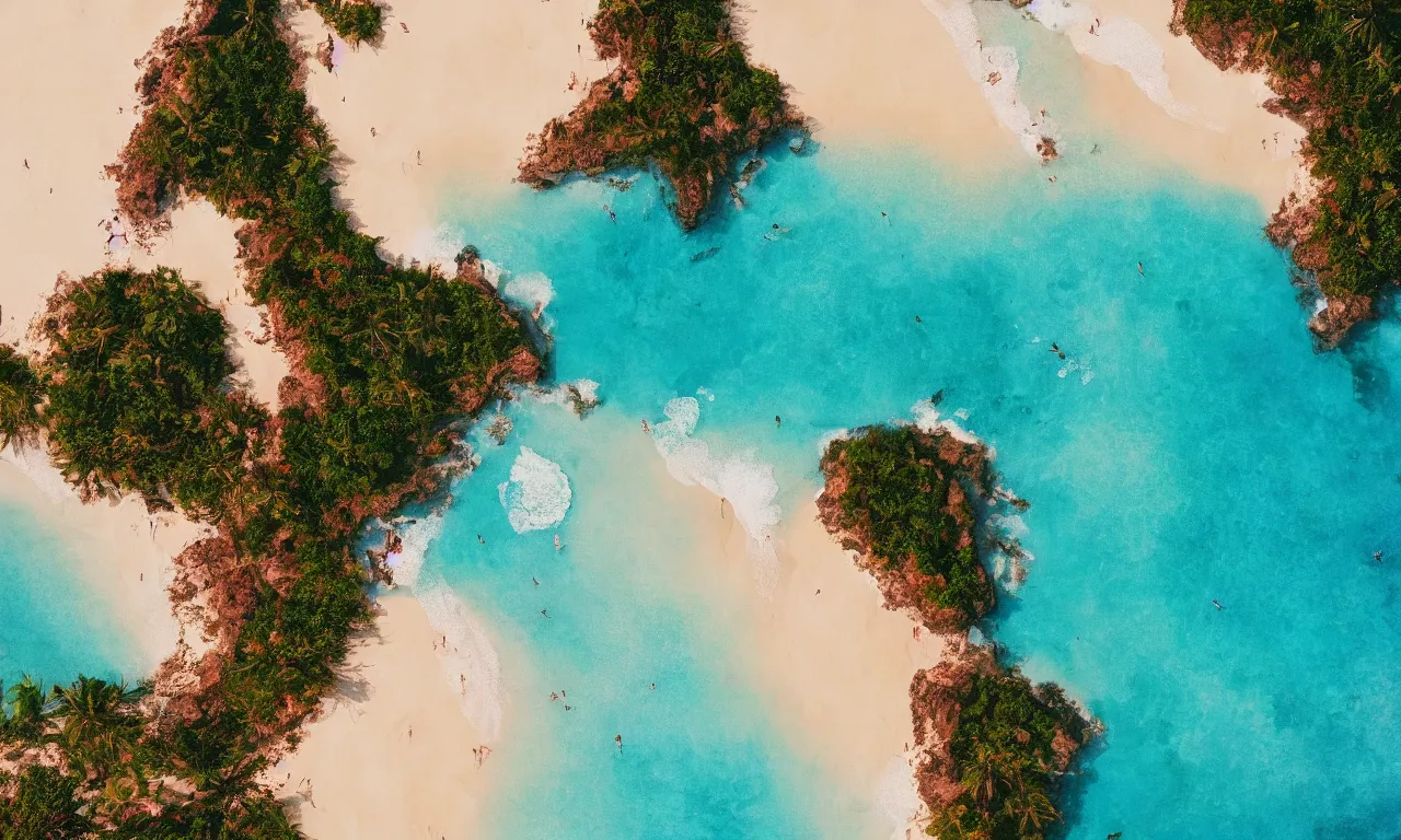 Image similar to fantasy paradise beach coast by alena aenami artworks in 4 k