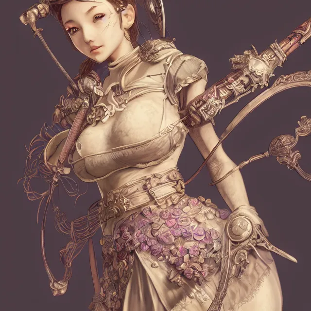 Image similar to studio portrait of neutral good colorful female cleric bard healer as absurdly beautiful, elegant, young skinny gravure idol, ultrafine photorealistic face illustration by kim jung gi, irakli nadar, intricate linework, sharp focus, bright colors, matte, octopath traveler, final fantasy, unreal engine highly rendered, global illumination, radiant light, intricate environment