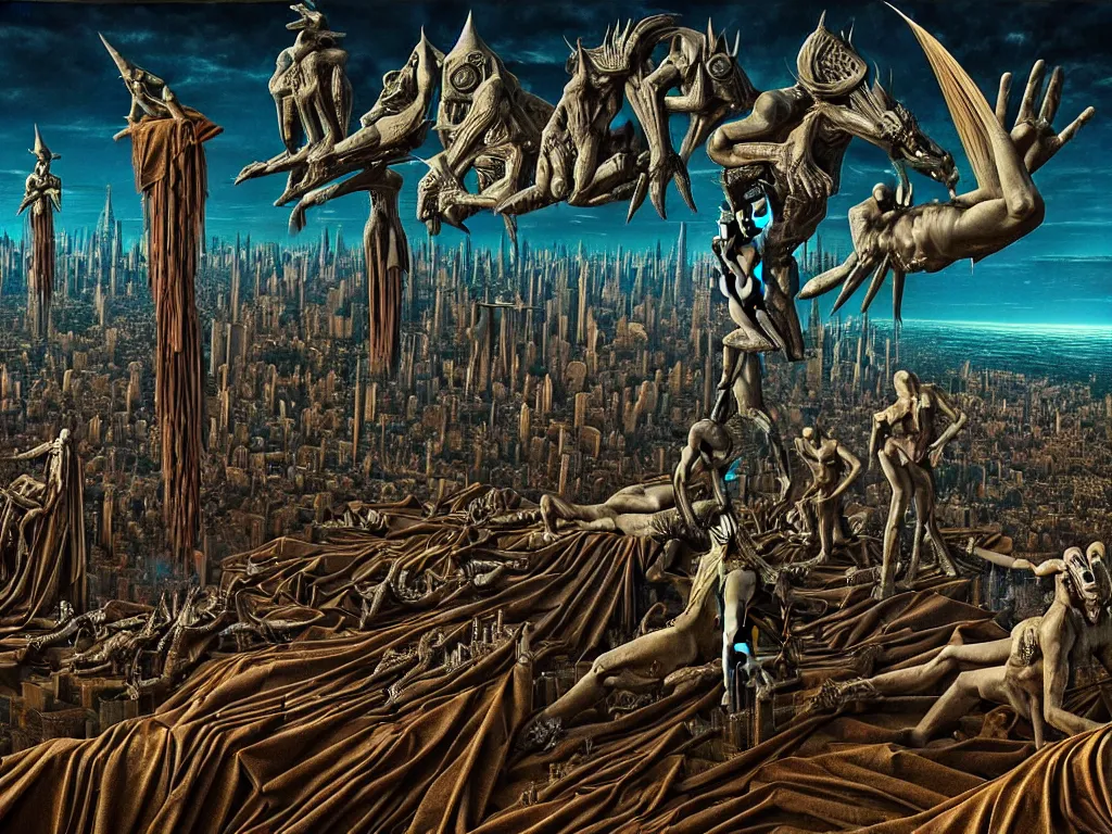 Image similar to highly detailed photo of final judgment, trending on deviantart, neo surrealism, sharp focus, octane, masterpiece, art by max ernst